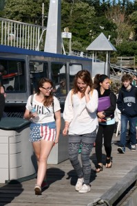 Youth Advisory Members distributed the surveys on the early morning water taxi.